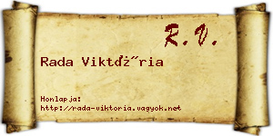 Rada Viktória névjegykártya