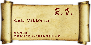 Rada Viktória névjegykártya